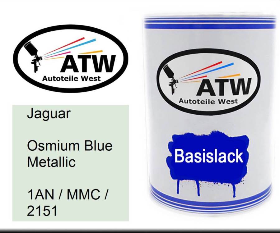 Jaguar, Osmium Blue Metallic, 1AN / MMC / 2151: 500ml Lackdose, von ATW Autoteile West.